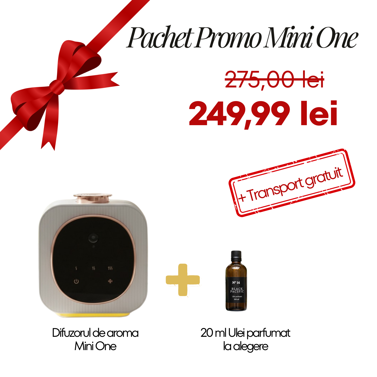 Alege un cadou parfumat (1500x1500 px) - 1 Pachet Promotional Difuzor Mini One NL01 WHITE+ 20 ml Ulei parfumat - imagine 1